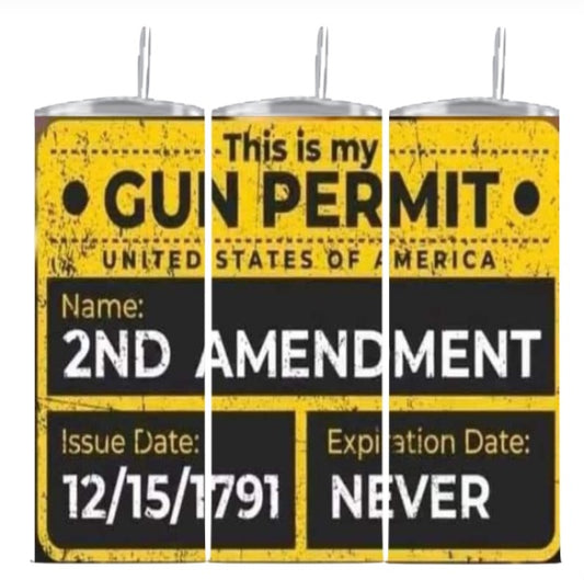 Tumbler 20 oz Gun Permit