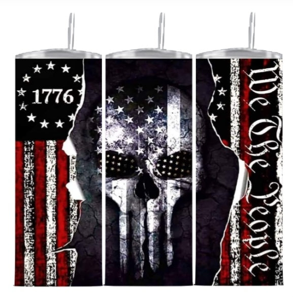 Tumbler 20 oz We The People Skull 1776