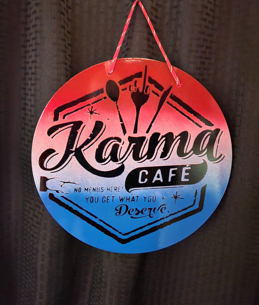 Metal sign - Karma Cafe